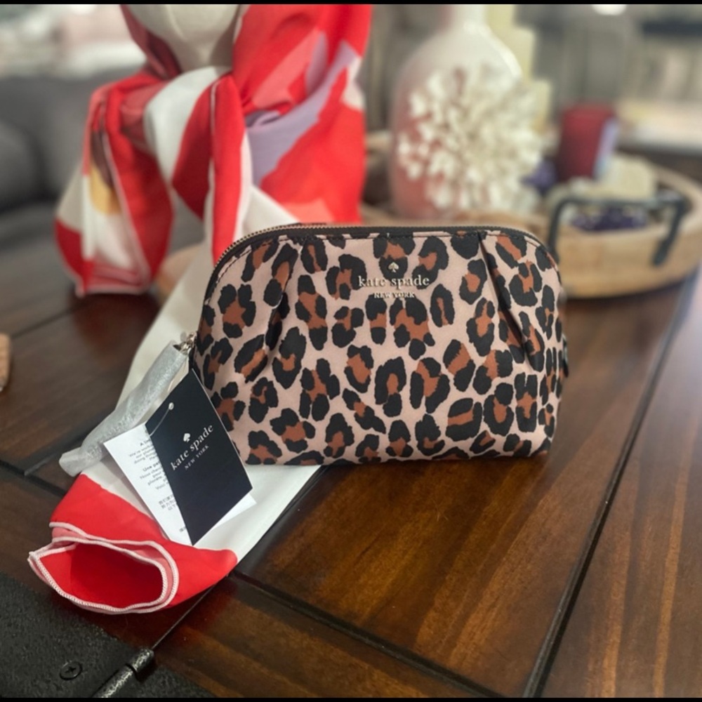 Kate Spade Leopard Print Cosmetic Bag